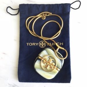 Tory Burch Logo Pendant Long Necklace